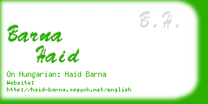 barna haid business card